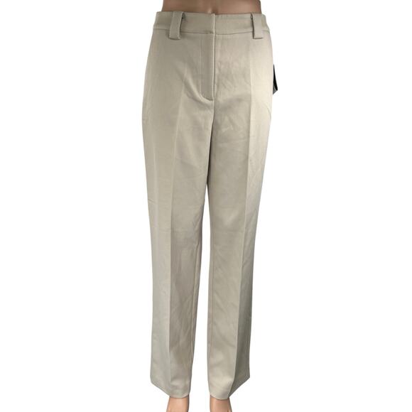 NEW NA-KD Women's Cream Twill High Waisted Straight Leg Trousers Dress Pants 36 - Picture 1 of 5